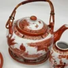 Japoński serwis do herbaty porcelana jajeczna Gejsze litofania 20 el