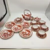 Japoński serwis do herbaty porcelana jajeczna Gejsze litofania 20 el