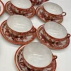Japoński serwis do herbaty porcelana jajeczna Gejsze litofania 20 el