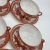Japoński serwis do herbaty porcelana jajeczna Gejsze litofania 20 el