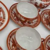 Japoński serwis do herbaty porcelana jajeczna Gejsze litofania 20 el