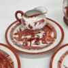 Japoński serwis do herbaty porcelana jajeczna Gejsze litofania 20 el