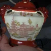 Japońska lampa porcelanowa zapachowa Gejsze Pies Fu styl Kutani