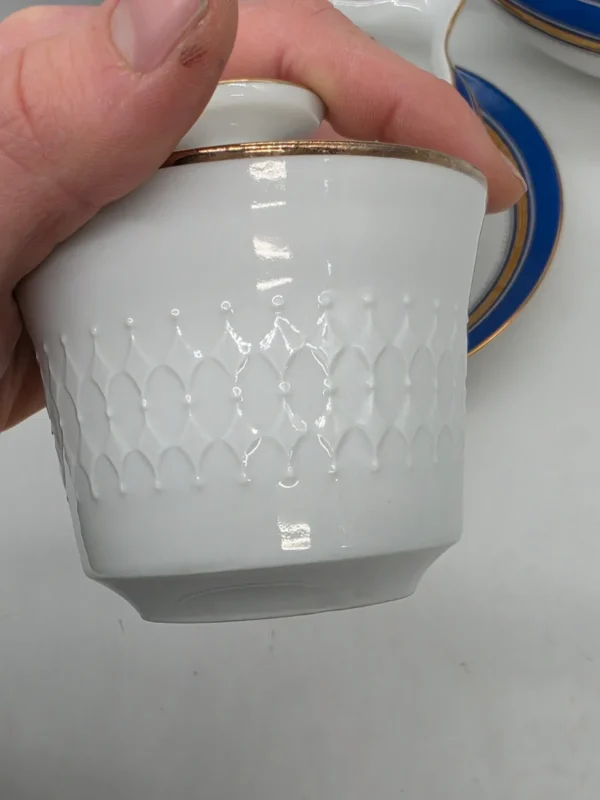 Seltmann Weiden Patricia Bavaria porcelana kobalt złoto zestaw waza sosjerka