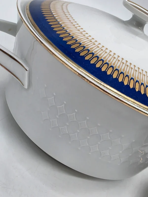 Seltmann Weiden Patricia Bavaria porcelana kobalt złoto zestaw waza sosjerka