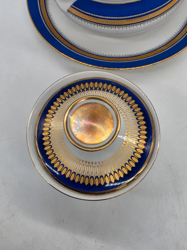 Seltmann Weiden Patricia Bavaria porcelana kobalt złoto zestaw waza sosjerka
