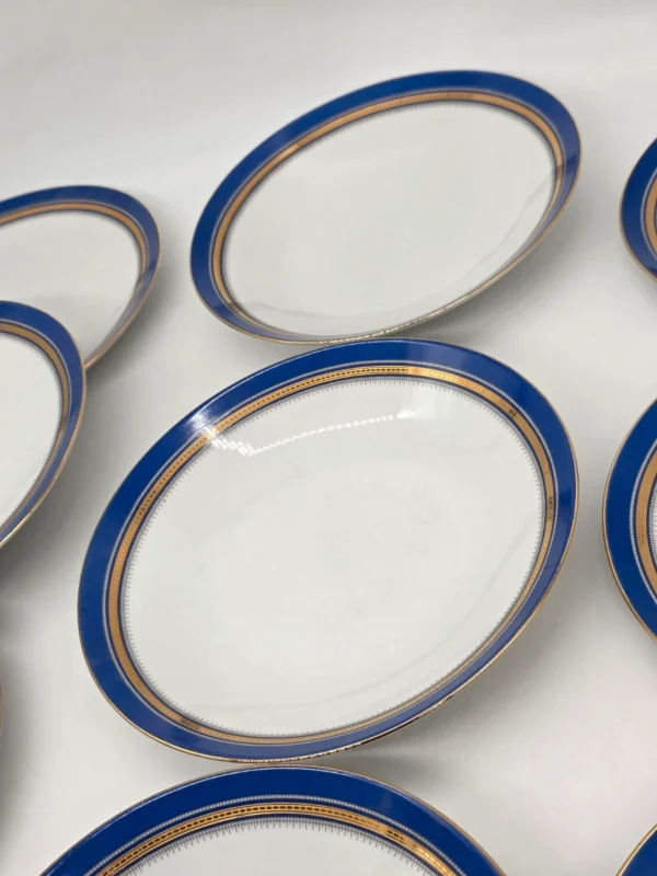 Seltmann Weiden Patricia Bavaria porcelanowe talerze 12 el kobalt złoto