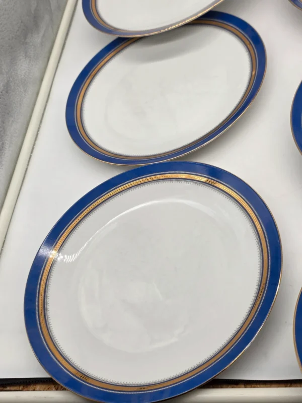 Seltmann Weiden Patricia Bavaria porcelanowe talerze 12 el kobalt złoto