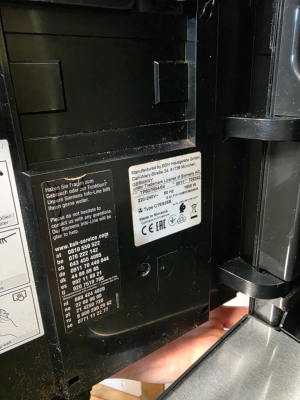 Siemens EQ.500 Classic TP507R04 ekspres do kawy brak zaparzacza
