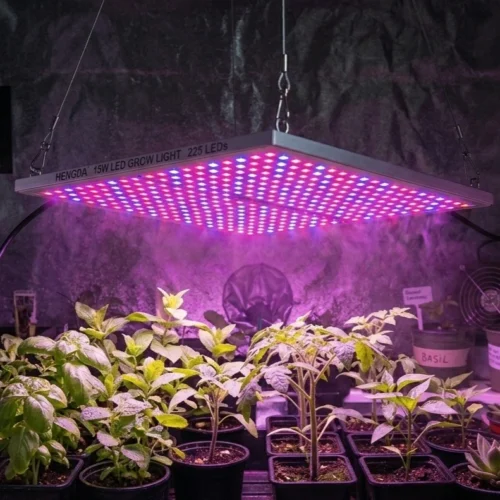 Lampa LED Grow 15W Hengda do uprawy roślin 225 LED 31x31 cm