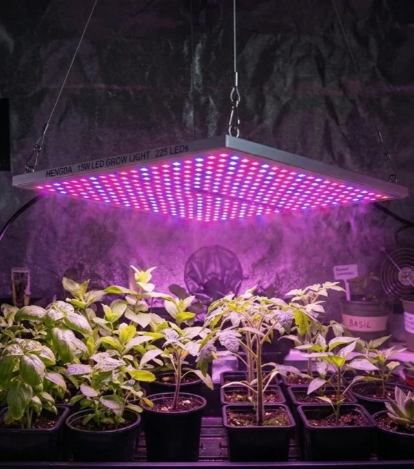 Lampa LED Grow 15W Hengda do uprawy roślin 225 LED 31x31 cm