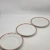 Talerze obiadowe Karolina porcelana złocenia bordowy rant 3 sztuki 36 cm