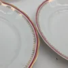 Talerze obiadowe Karolina porcelana złocenia bordowy rant 3 sztuki 36 cm