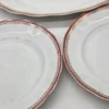 Talerze obiadowe Karolina porcelana złocenia bordowy rant 3 sztuki 36 cm