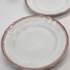 Talerze obiadowe Karolina porcelana złocenia bordowy rant 3 sztuki 36 cm