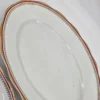 Półmiski owalne Karolina porcelana złocenia bordowy rant komplet 2 sztuki