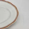 Półmiski owalne Karolina porcelana złocenia bordowy rant komplet 2 sztuki