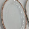 Półmiski owalne Karolina porcelana złocenia bordowy rant komplet 2 sztuki