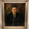 Portret mężczyzny w okularach 1945 sygn. H. Frigger obraz olejny 60x67