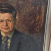 Portret mężczyzny w okularach 1945 sygn. H. Frigger obraz olejny 60x67
