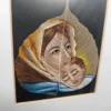 Obrazek na liściu  Matka i Dziecko, 22×27 cm
