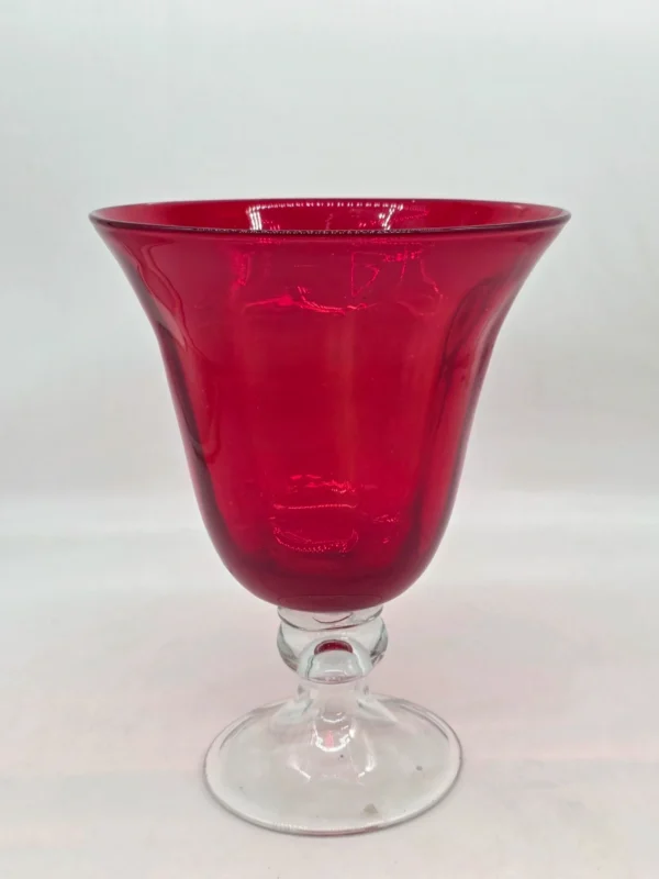Rubinowy wazon kielich szkło dmuchane artystyczne vintage 29 cm