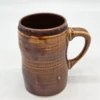 Niemiecki kufel ceramiczny vintage studio pottery brązowy 15 cm