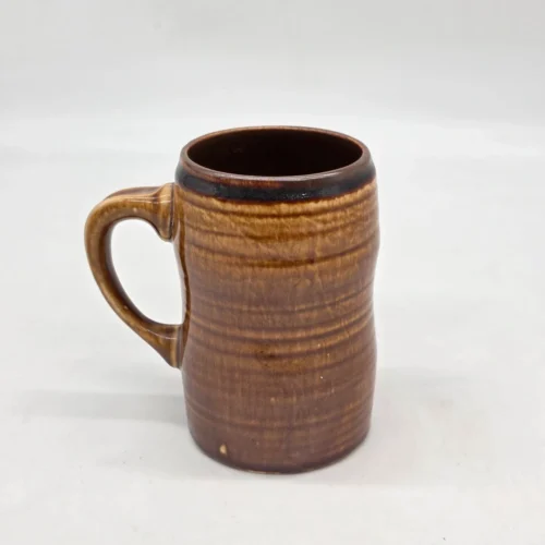 Niemiecki kufel ceramiczny vintage studio pottery brązowy 15 cm