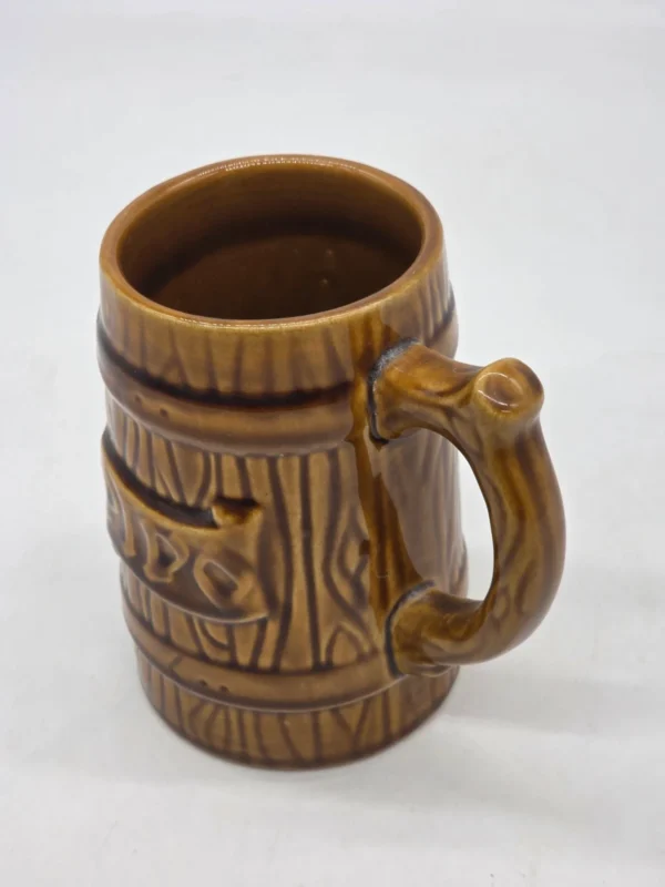 Ceramiczny kufel beczka Pivo Kera Vitral Czechosłowacja 14 cm