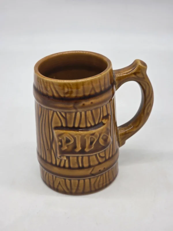 Ceramiczny kufel beczka Pivo Kera Vitral Czechosłowacja 14 cm