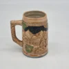 Ceramiczny kufel biesiadny scenka rodzajowa relief vintage 11 cm