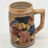 Ceramiczny kufel biesiadny scenka rodzajowa relief vintage 11 cm