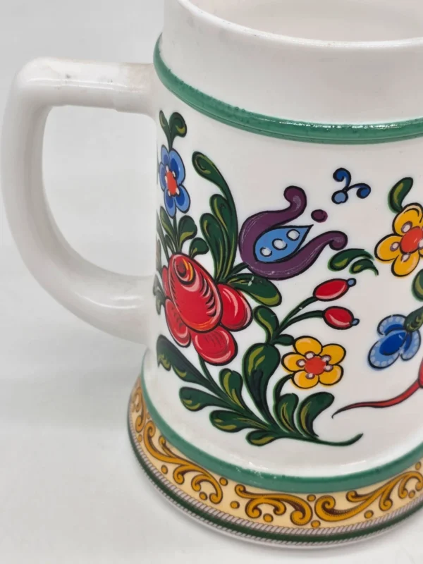 Kufel ceramiczny BMF West Germany motyw kwiatowy 16 cm