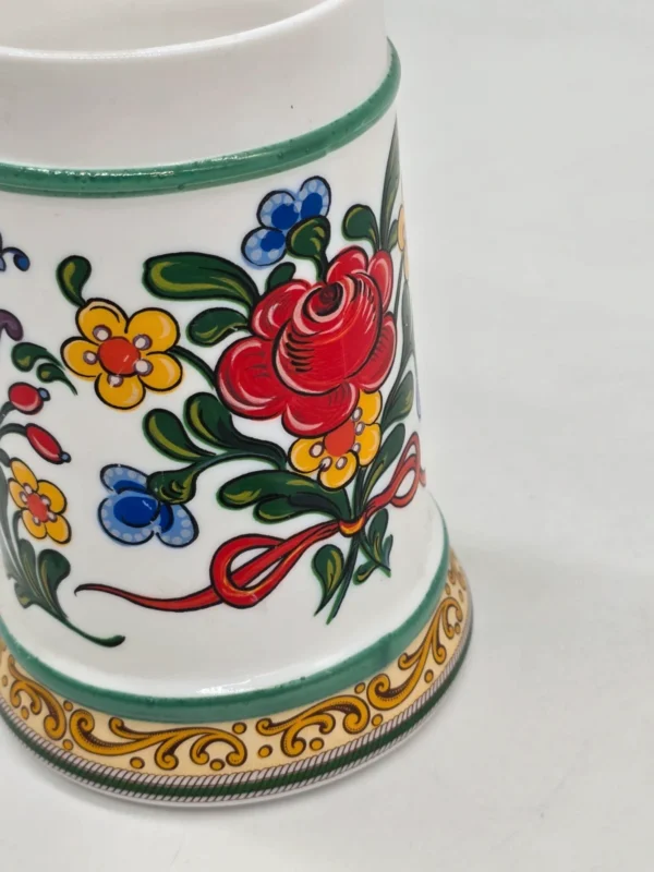 Kufel ceramiczny BMF West Germany motyw kwiatowy 16 cm