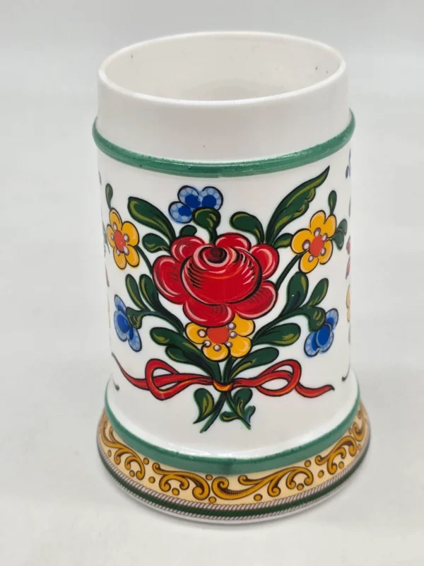 Kufel ceramiczny BMF West Germany motyw kwiatowy 16 cm