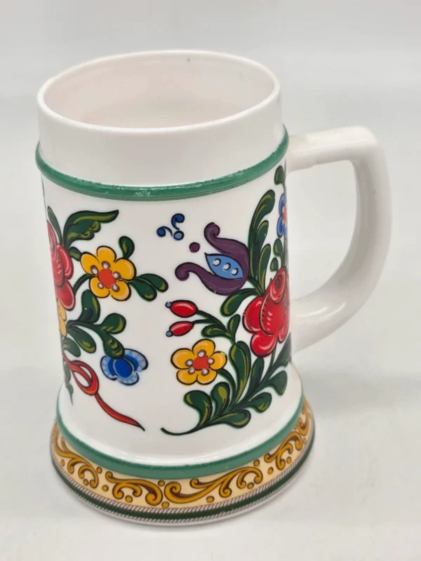 Kufel ceramiczny BMF West Germany motyw kwiatowy 16 cm