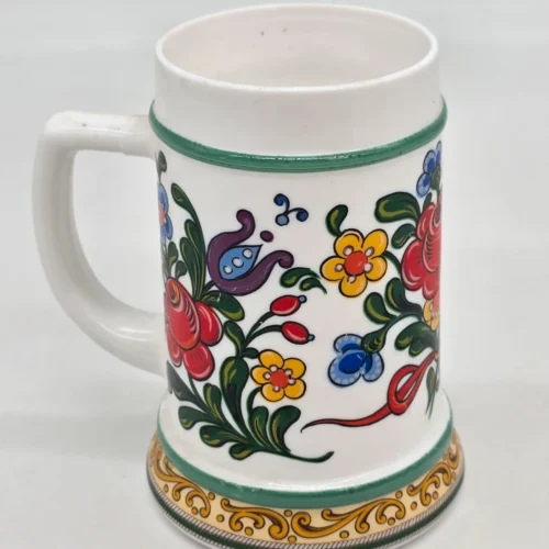Kufel ceramiczny BMF West Germany motyw kwiatowy 16 cm