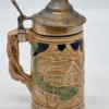 Kolekcjonerski kufel ceramiczny z klapką biesiada relief 19 cm