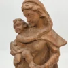 Drewniana rzeźba Madonna z Dzieciątkiem rękodzieło figura 42 cm
