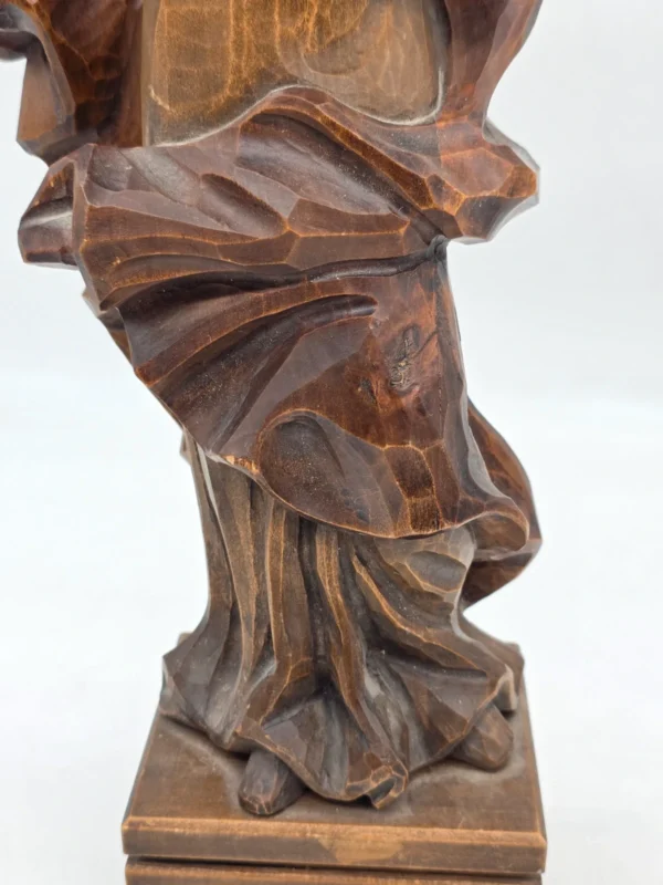 Drewniana rzeźba Madonna z Dzieciątkiem J. Lercher Tyrol 54 cm