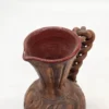 Ręcznie rzeźbiony dzbanek ceramiczny warkoczowe ucho studio pottery 21 cm