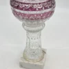 Elegancki puchar szklany z pokrywą na marmurowej podstawie 33 cm