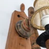 Para unikatowych kinkietów rustykalnych – Drewno, Kute Żelazo i Skóra Naturalna