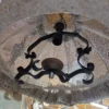 Lampa wisząca rustykalna abażur len drewno regulowana vintage