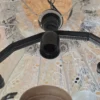 Lampa wisząca rustykalna abażur len drewno regulowana vintage