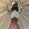 Lampa wisząca rustykalna abażur len drewno regulowana vintage