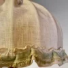 Lampa wisząca rustykalna abażur len drewno regulowana vintage