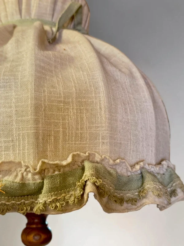 Lampa wisząca rustykalna abażur len drewno regulowana vintage