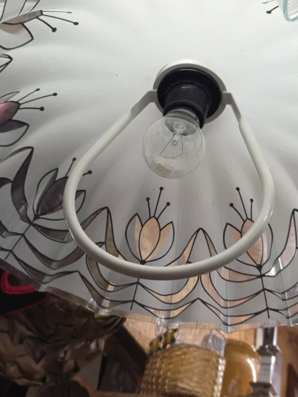 Lampa wisząca kuchenna regulowana szklany klosz retro vintage 43 cm