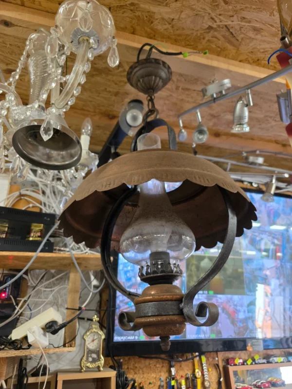 Lampa wisząca rustykalna stylizowana na naftową vintage metal 36 cm